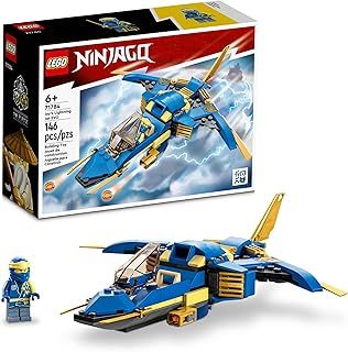 LEGO NINJAGO Jay s Lightning Jet EVO 71784, Upgradable Toy Plane, Ninja Airplane Building Set, Collectible Birthday Gift Idea for Grandchildren, Kids, Boys and Girls Ages 7 and Up