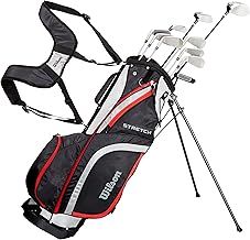 Wilson Beginner Complete Set, 10 golf clubs with stand bag, Men's, Stretch XL, Black/Grey/Red