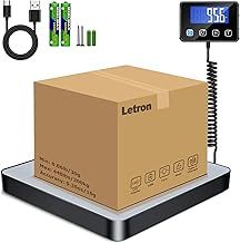 Postal Scales, 440lbs/0.35oz High Precision LCD Display Parcel Scales, Parcel Weighing Scales with Hold and Tare Function for Luggage, Package, Warehouse, 2 AAA Batteries and Charging Cable Included