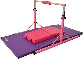 Gymnastic bars Leap Gymnastics NEW Junior GymPro High Bar Kit for KIDS With Mats and comes with unique fold away system, PINK, Pyjama