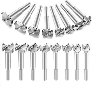 Aohoo Forstner Drill Bits for Wood, 16PCS Heavy-Duty Wood Boring Bits, 15-35mm for Clean Flat Bottom Holes, HSS Titanium Coated for Woodworking, Furniture, Cabinets, Includes Storage Case