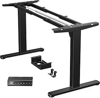 HUANUO Standing Desk Frame with Brushless Motor,100kg Weight Capacity Electric Standing Desk Legs, Height-Adjustable Desk Frame for 110 x 180 cm Desktops, Sit Stand Desk Frame Only