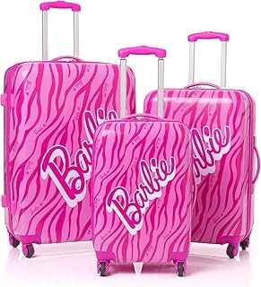 Barbie Suitcase for All Ages | Pink Small, Medium Or Large Options Luggage Bag with Extendable Handle | Doll Logo Hard Cover Carry On Trolley Cabin Case | Fun Travel Accessory Gift for Kids & Adults