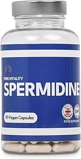 Pure Vitality : Spermidine Trihydrochloride 98% Purity - 90 x 8mg Vegan Capsules - GMP HACCP Certified - UK Manufacturer