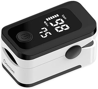Berrcom Pulse Oximeter Blood Oxygen Saturation Monitor Finger High Accuracy Sats Monitor for Child, Adult with LED Display, Batteries and Lanyard