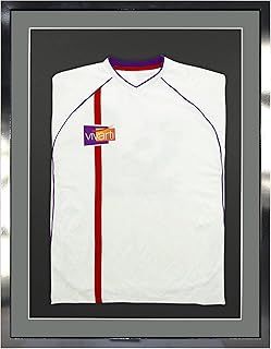 DIY Adult 3D Mounted Sports Shirt Display Frame for Football Shirt, Rugby Shirt, Band T-Shirt Shadow Box - 60 x 80cm - Gloss Black Frame, Blue Mount, Black Backing Card