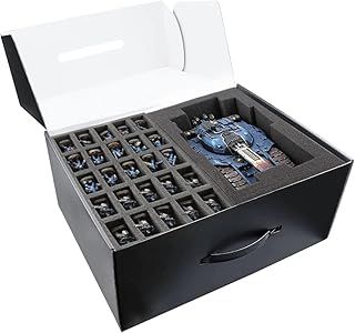 Jucoci Miniatures & Figure Storage Case with Customizable Foam to Carry Various Sizes for WH40K, WH AOS, Xwing, Infinite, and DND Miniatures(Compatible with Infanties and Large Units）