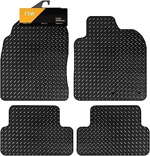 FSW - Tailored Car Mats - Qashqai 2010-2014, 5 Seater - HEAVY DUTY 3mm Rubber Matting - Anti Slip Mat - Waterproof, Non Slip Car Floor Mat, with Clips & Anti Slip Backing - 4 Rubber Floor Mat Set