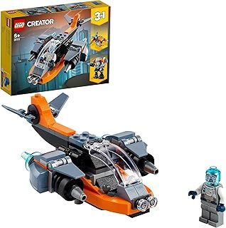 LEGO Creator 3in1 Cyber Drone 31111 3in1 Toy Building Kit Featuring Cyber Drone, Cyber Mech and Cyber Scooter; Makes a Great Gift for Kids Who Love Cool Toys (113 Pieces)