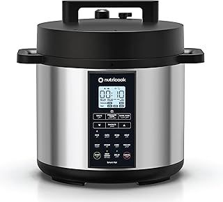 Nutricook Smart Pot 2 Prime 1000 Watts - 8 Appliances in 1, Pressure Cooker, Sauté Pot, Slow Cooker, Rice Cooker, Cake Maker, Steamer, Yogurt Maker and Food Warmer, 6L, Brushed Stainless Steel