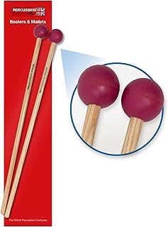 Percussion Plus PP080 Professional Xylophone Mallets - Hard Rubber,Red