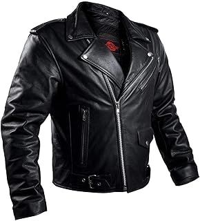 Alpha Black Leather Motorcycle Jacket – Motorcycle Armour with Genuine Biker CE Armor for Shoulder, Back & Elbows, Mens Biker Jacket for All Season with Concealed Carry | XL