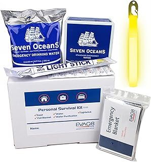 EVAQ8 Emergency Survival Food Box 1 Person 72-Hour Compact Survival Kit For Office Home & Car