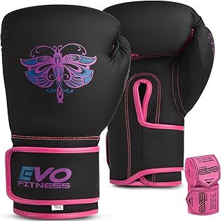 Ladies Matte Pink Boxing Gloves Punch Bag Women MMA Muay Thai Martial Arts Kick Boxing Girls Sparring Training Fighting Gloves With Hand Wraps