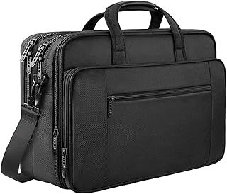 Mancro Laptop Bag 17 Inch, Large Laptop Messenger Shoulder Handbag Expandable with 2 Compartments for Men, Waterproof Business Travel Work Bag Briefcase for 17 inch Notebook Computer Tablet,Black