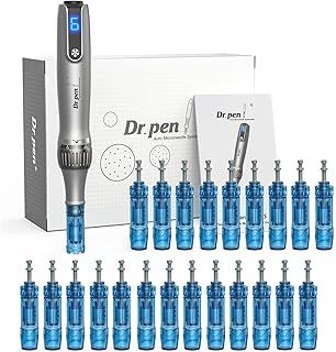 Dr.pen Microneedling, Professional Wireless Microneedling Pen M8S, 6 Speed Levels 0.25-2.5mm Adjustable for Skin Care, Included 2Pcs 18Pin, 10Pcs 12PIN & 10Pcs 36PIN Replacement Cartridges Needles