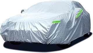 Dripex Sedan Car Cover Waterproof Rain Dust Sun UV All Weather Waterproof Protection with Cotton Zipper for Automobiles Indoor Outdoor Fit Sedan(480 * 175 * 120 cm)