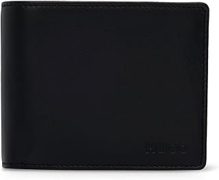 HUGO Mens Subway Trifold Embossed-Logo Wallet in Leather