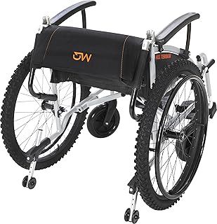 MobiQuip All Terrain, Lightweight, Folding, Manual Self Propelled Aluminium Wheelchair, Quick Release Wheels, Silver Frame, 16 inch Seat.