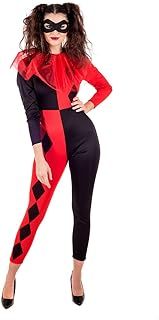 Fun Shack Jester Costume for Women, Harlequin Halloween Costume, Ladies Jester Outfit, Halloween Costumes Adult Women, Large