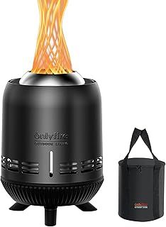 Onlyfire Smokeless Fire Pit with Carrying Bag, Mini Tabletop Fire Pit, Wood&Pellet Burning Fireplace for Outdoor Camping Tailgating Patio Backyard, Black