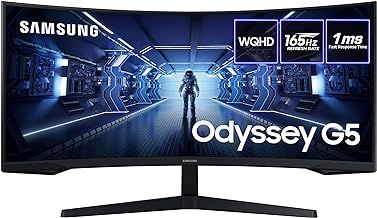 Samsung Odyssey G5 LC34G55TWWPXXU 34" 1000R Curved Gaming Monitor - 165Hz, 1ms, 1440p WQHD, Freesync Premium, HDR10, HDMI, Displayport