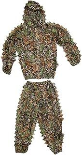 Professional Ghillie Suit 3D Leaf Woodland Youth Adult Lightweight Clothing Suits for Jungle Hunting, Wildlife Photography , Hiking ,Camping , Kids