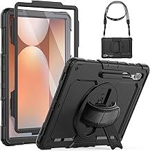 SEYMCY Case for Samsung Galaxy Tab S10/S9/S8 Ultra 14.6 inch 2024/2023, Full-body Shockproof with Screen Protector, Rotating Hand Strap & Stand, Shoulder Strap for Samsung S10/S9 Ultra Tablet, Black