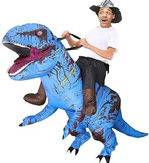 Inflatable Dinosaur Costume for Adult Blow up Ride-on T-rex Costume Funny Halloween Party Costume Dino Party Fancy Dress