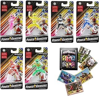 Limited Edition Mighty Morphin Power Rangers Mini Action Figures - Collectible Set of 6 Including the Original Green Ranger & Bonus Sticker Pack - Officially Licensed & Inspired by the Classic Series