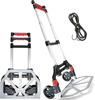 Heavy Duty Folding Hand Truck Aluminium Trolley Multi Purpose Barrow Sack Shopping Trolley on Wheels - 80KG Load Capacity for Camping, Festival, Garden & Pallet Truck Transport