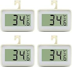 4PCS Digital Refrigerator Thermometer, Waterproof Freezer Room Thermometer,High Precision Fridge Alarm Thermometer with Hook for Kitchen Home,°C/°F Convertible