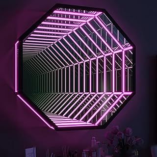 YZRDCXM Infinity Mirror Tunnel Light,Wall-Mounted 3D Mirror Tunnel Light,led Infinity Mirror Tunnel Light Square,Infinity Art Light Night Light withRemote Control RGB Colour Changing Wall Decor(70CM)