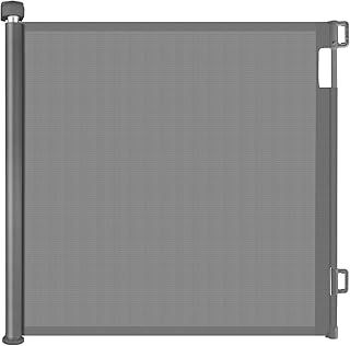 Stair Gate, Retractable Stair Gate for Babies and Pets, Baby Gate or Dog Gate, Extends up to 55" Wide, 33" Tall One Handed Operation, Baby Gate for Stairs/Doorways/Hallways/Outdoor(Grey)