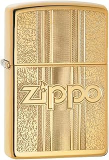 Zippo Unisex's Pattern Design Windproof Lighter, High Polish Brass, Regular