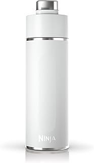 Ninja Thirsti Water Bottle and Flask 530 ML With Leak-Proof Lid, Designed For Carbonated, Hot & Cold Drinks, Ideal For Travel & Sports, Triple Insulated, Stainless Steel Bottle, White, DW1801EUUKWH