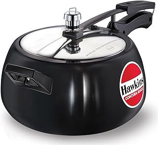 Hawkins Contura Black 5 Litre Pressure Cooker, Hard Anodised Cooker, Handi Cooker, Black (CB50)