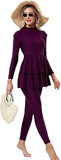 seafanny Women Modest Swimsuit Long Sleeve Burkini Full Cover Muslim Swimwear