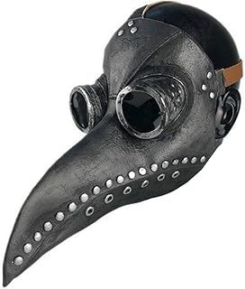 Plague Doctor Mask Latex Deluxe Halloween Steampunk Gas Mask Props Bird Mask Black