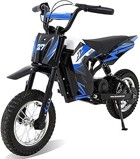 RCB R9X Electric Motorcycle Kids, 12 inch Pneumatic Tires, Ride On Electric Motorcycle with Powerful Motor, 3 Speed Modes 8/12/25KMH, Range 15KM, Moto Crossbike Kids from 3-12years