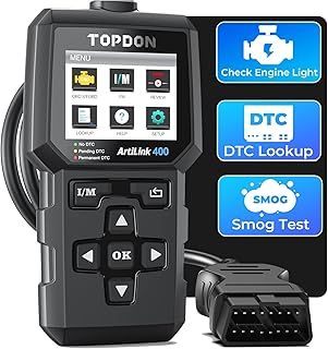 TOPDON AL400-A OBD2 Code Reader, 10 OBD2 Functions, Check Engine Light/Smog Emission Test / O2 Sensor Test/EVAP, Free Lifetime Update