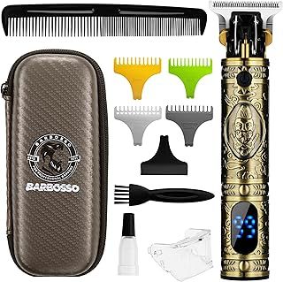 Men's Beard Trimmer - Cordless Hair Clippers - Electric Rechargeable - Zero Gap T Blade - Precision Detailer for Head Haircuts, Facial Stubble, Sideburns, Moustache - Male Grooming Kit