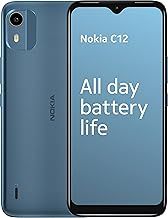 Nokia C12 6.3” HD+ Dual SIM Smartphone, Android 12 (Go edition), Octa-core 2GB RAM/64GB ROM, 8MP Rear /5MP Front Cameras, Night & Portrait modes, IP52 Rating, 3000mAh Battery - Cyan (Renewed)