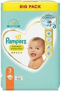 Pampers Baby Nappies Size 3 (6-10 kg) Premium Protection, Midi, Big Pack, Best Comfort and Protection for Sensitive Skin, Pack of 68