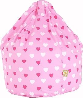 Cotton Pink Hearts Girls Bean Bag Child Size