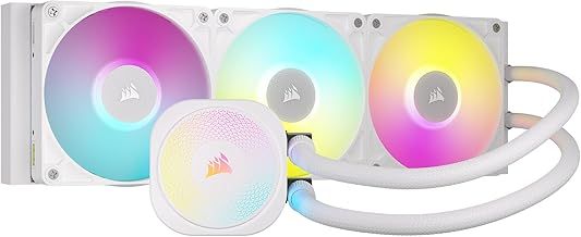 Corsair iCUE LINK TITAN 360 RX RGB Liquid CPU Cooler – 360mm AIO – 3x RX120 RGB Fans Included – Fits Intel LGA 1851/1700, AMD AM5/AM4 – iCUE LINK System Hub Included – White