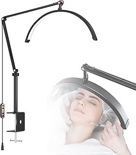 Amsg Half Moon Lamp, Eyelash Extensions Nail Light for Desk,Eyelash Lamp Dimmable Lash Light Lash Lamp for Tattoo Artists,Black