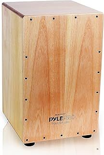 Pyle Full Size Cajon Drum Box, Acoustic Cajon with Birchwood Strings, Jam Box Drum, Percussion Instrument, Deep Bass