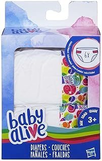 Baby Alive Toy Doll - Diapers Nappy Pack- Includes 6 Drink and Wet Nappies - Super Snacks