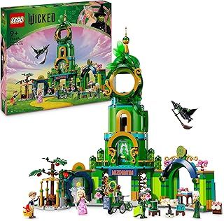 LEGO Wicked Welcome to Emerald City Set, Building Toy with Tower Model and Glinda and Elphaba Mini-Doll Figures, Gift for Movie Fans and 9 Plus Year Old Girls & Boys Who Love Dolls House Sets 75684